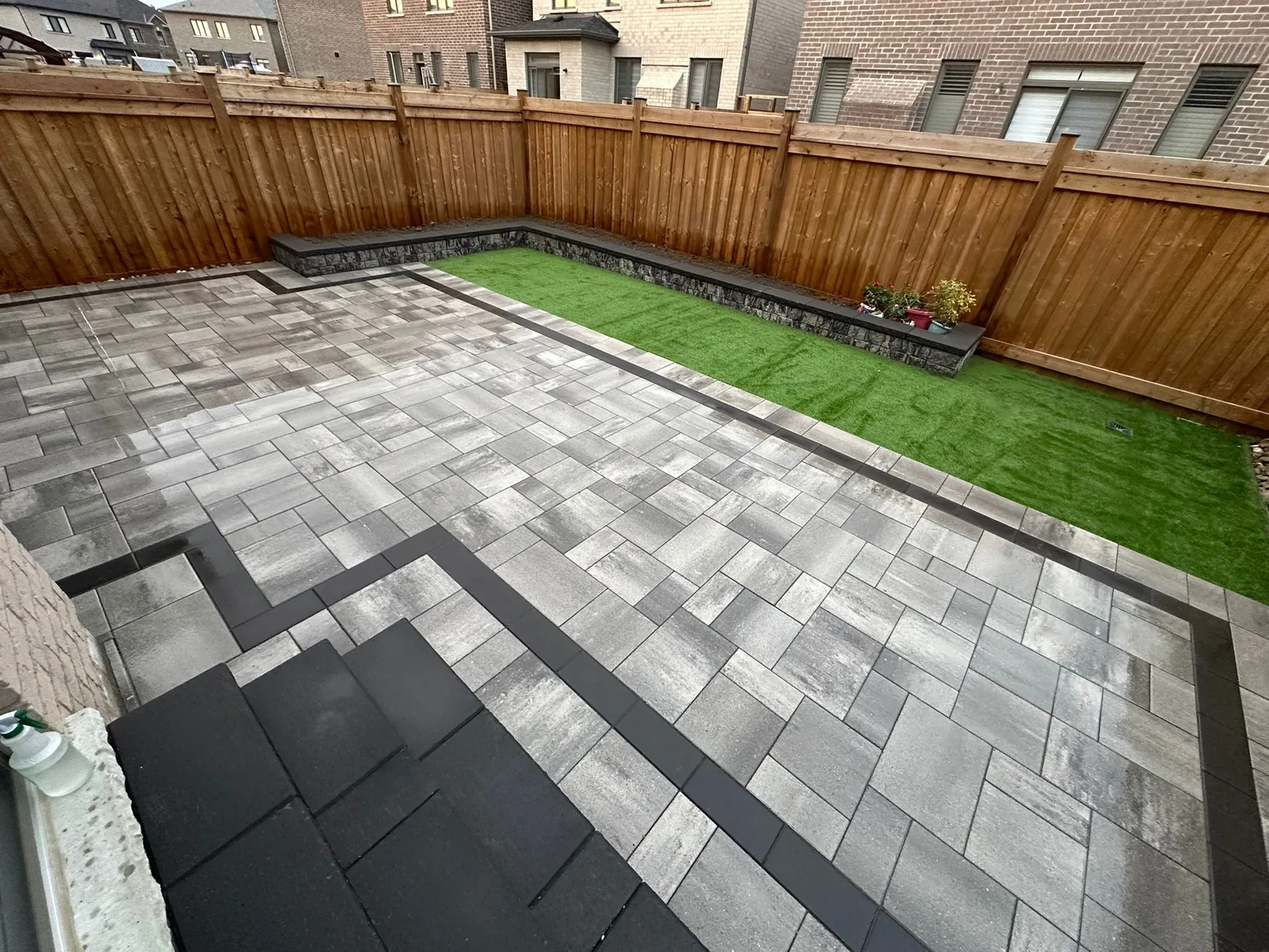Front entrance walkway with custom stonework